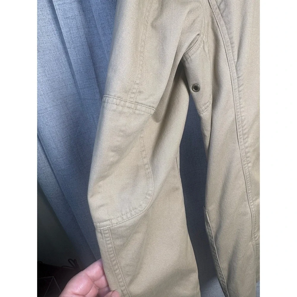 Duluth Trading Co Mens Tan Cotton Canvas Chore Coat Field Jacket Blazer L Tall